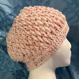 🐻New Pink and Purple Handmade Beanie 8" Long and 20"-25" Circumference